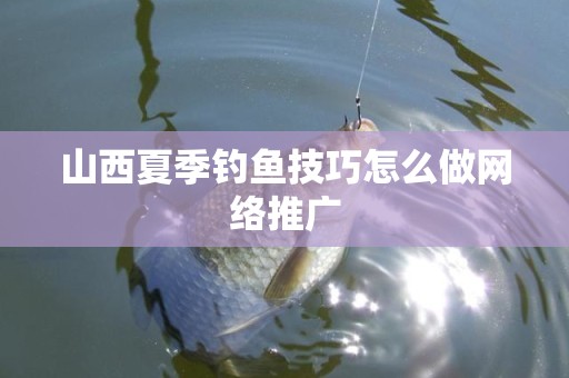 山西夏季钓鱼技巧怎么做网络推广