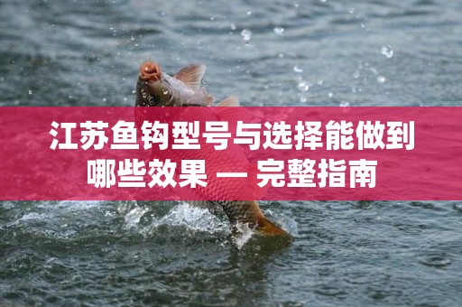 江苏鱼钩型号与选择能做到哪些效果 — 完整指南